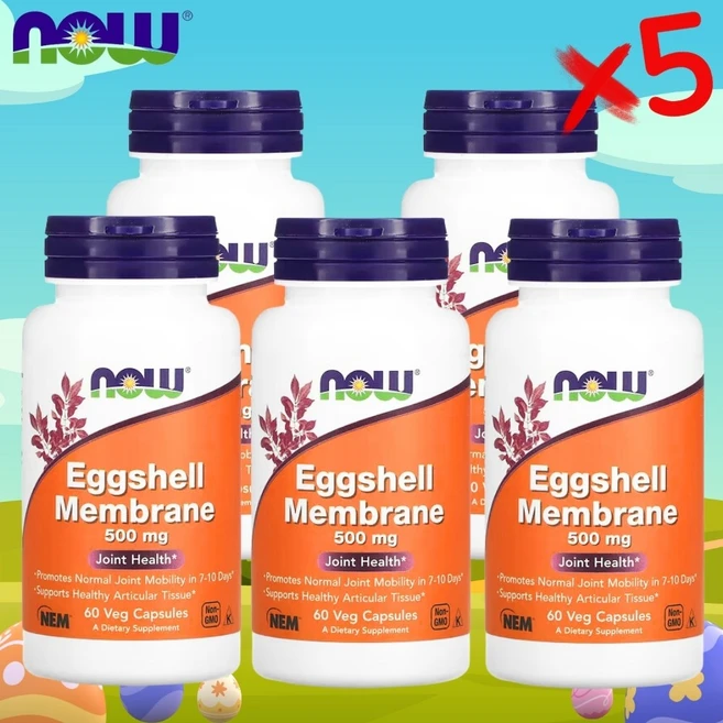나우푸드 난각막 가수분해물 난간막 NEM 500mg 60정 에그쉘 멤브레인 5개 - 쿠팡