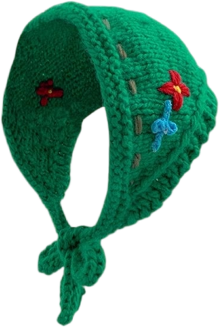 gradle 여성 니트 커치프 컬러풀 플라워 삼각 두건 보닛 패션 스카프