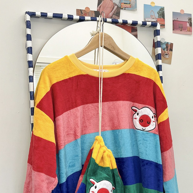 엘라운지 따수미 빅사이즈 오버핏 극세사 원피스 잠옷