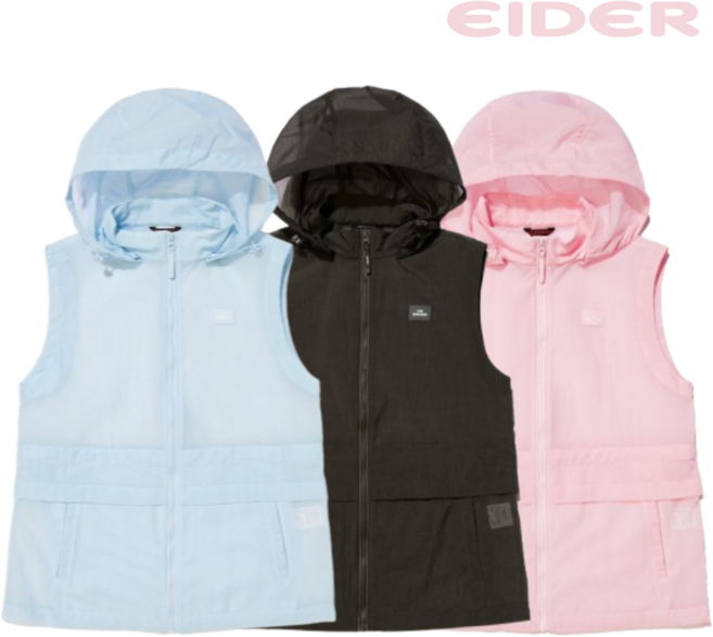 아이더 여성 경량조끼 여름 아이스 쿨링 냉감 후드 시원한 조끼 (에어리) 모노메쉬 베스트 DWM24652