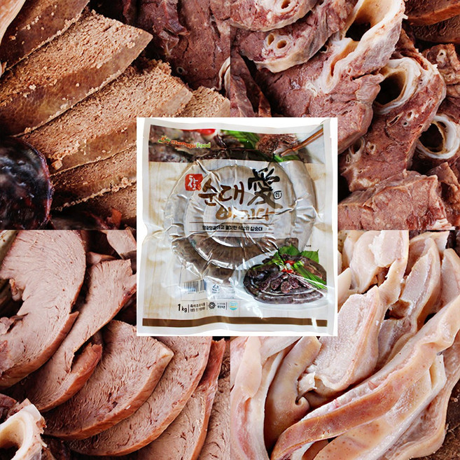 찰순대 1kg+부산물(돼지 허파 700g+염통 150g+오소리 감투 200g), 1kg, 1개