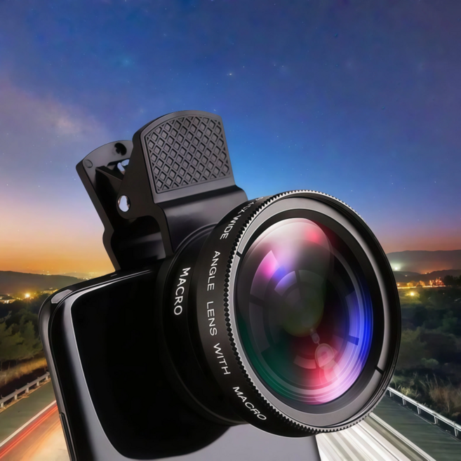 라온샵 스마트폰 망원렌즈 핸드폰 카메라 고배율 촬영용, 1개, 블랙