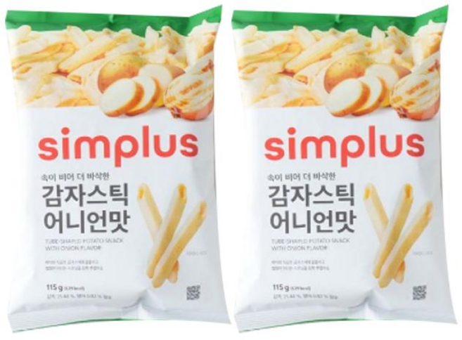 simplus 감자스틱 어니언맛, 2개, 115g