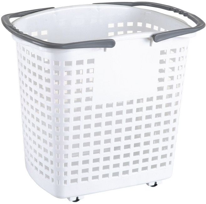 더플러그 빨래바구니 50L 세탁바구니 다용도바구니 대형세탁바구니 빨래통 450X305X420mm 빨래수납 빨래정리 이동식 바구니 바퀴달린 바구니