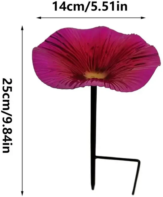 야외 새 목욕대 물통 꽃 모양 장식용 급수기 정원, 01 빠른, 01 Hot Pink