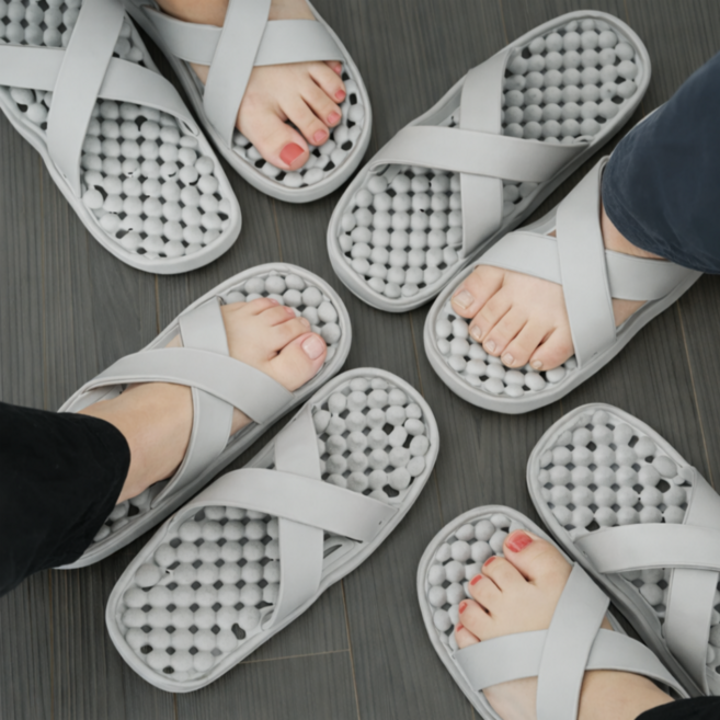 위시어스 앞뒤로 신기 편한 양방향 욕실화, 1세트, 그레이