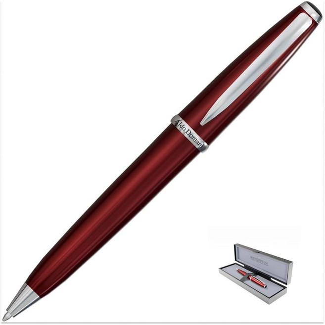 Monteverde USA Aldo Domani 럭셔리 볼펜 - 리치 레드 래커 마감 부드러운 블루 젤 잉크 이탈리아에서 영감을 받은 리필 가능한 파커 스타일 펜 151208