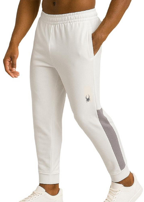 Spyder 남성용 플리스 스웨트팬츠 - 더블 니트 퍼포먼스 조거 팬츠 신축성 있는 내부 드로스트링 허리 밴드 포함(사이즈: S-XL) 화이트. XL