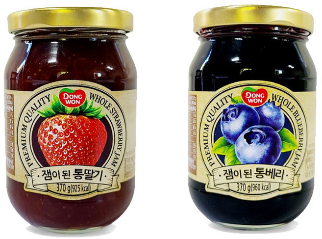 TORIMALL 빵 토스트 /디저트 잼/ 동원 딸기 블루베리/ 달콤 잼 옵션택1, 동원 잼이된 통딸기370g, 370g, 1개