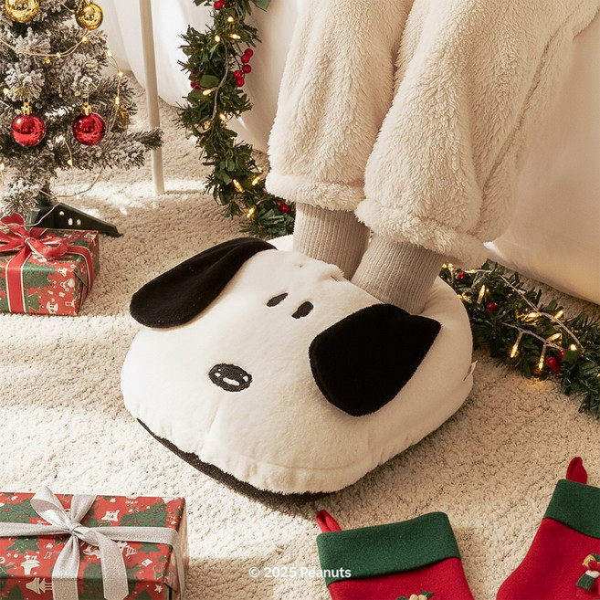 룸디 스누피 풋워머 마사저 USB 온열 발난로, 화이트, RD-08