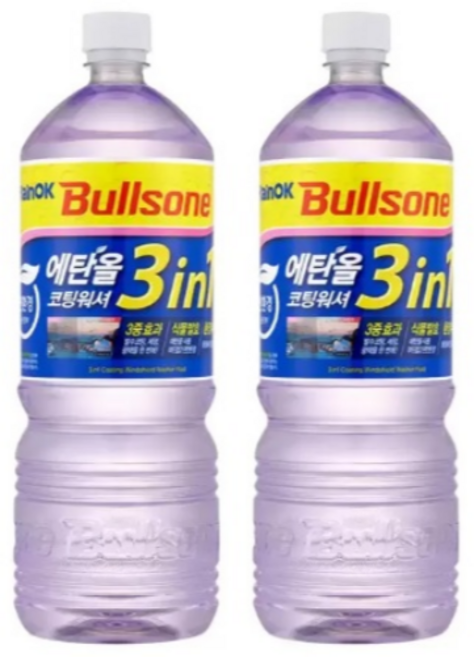 불스원 Rain OK 에탄올 3in1 발수코팅 워셔액, 1.8L, 2개