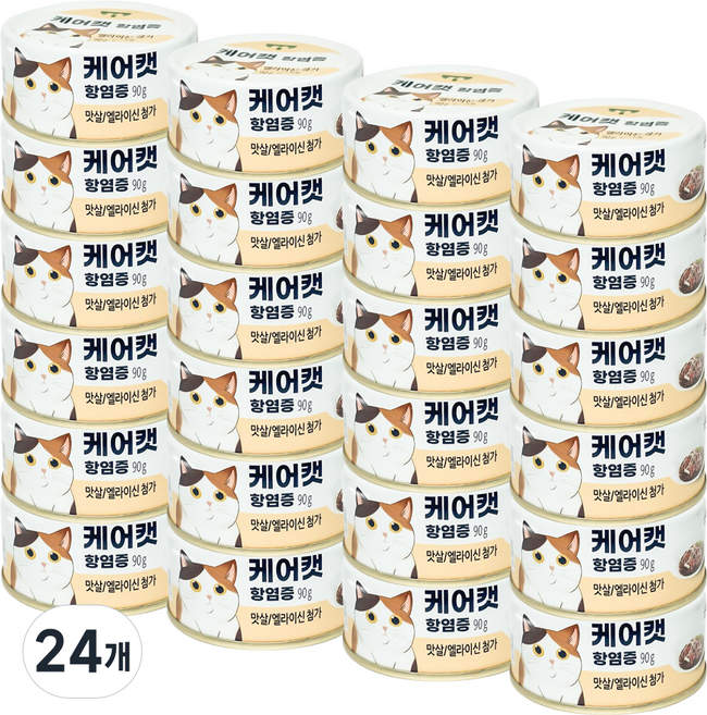 사조 케어캣 참치캔 고양이 간식, 24개, 90g, 항염증