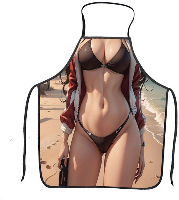 캐릭터 앞치마 슈퍼맨 원더우먼 크리스마스 집들이 선물, 07 비키니, 1개