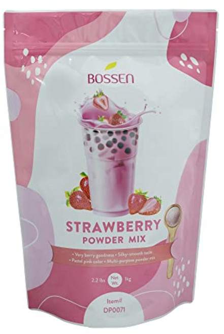 보센 버블티 파우더 믹스 - 딸기 - 1kg Bossen Bubble Tea Powder Mix (Strawberry), 1개