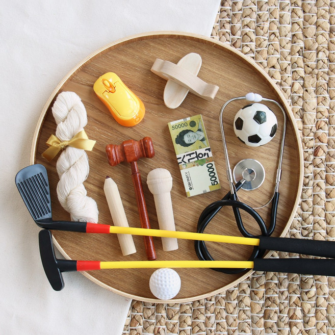 프리미엄돌잡이용품세트09번 9종 돌상소품, 프리미엄돌잡이용품세트09번+트레이(원형), 1개