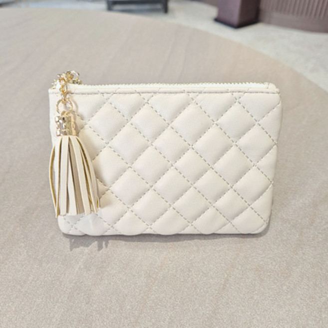 [슈퍼세이브] 고퀄 누빔테슬 카드동전지갑 지퍼파우치