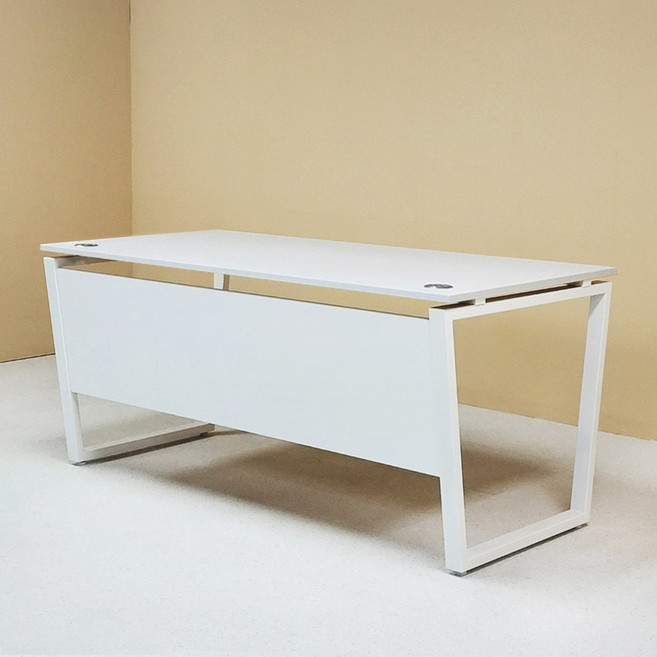 애플 사무용책상 1200 1400 1600 컴퓨터 사무실 학생책상 조립식 일자책상 사원책상, 화이트다리/화이트