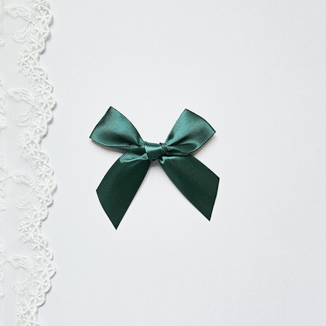 올리브파티 선물 포장 장식 공단 8cm 완성 리본 완제품, 30개, 다크그린