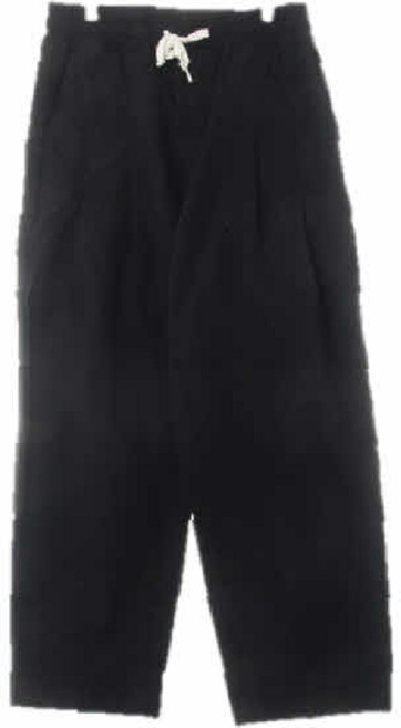 1163 fanacult 블랙 면 투턱릴렉스핏팬츠 [M]