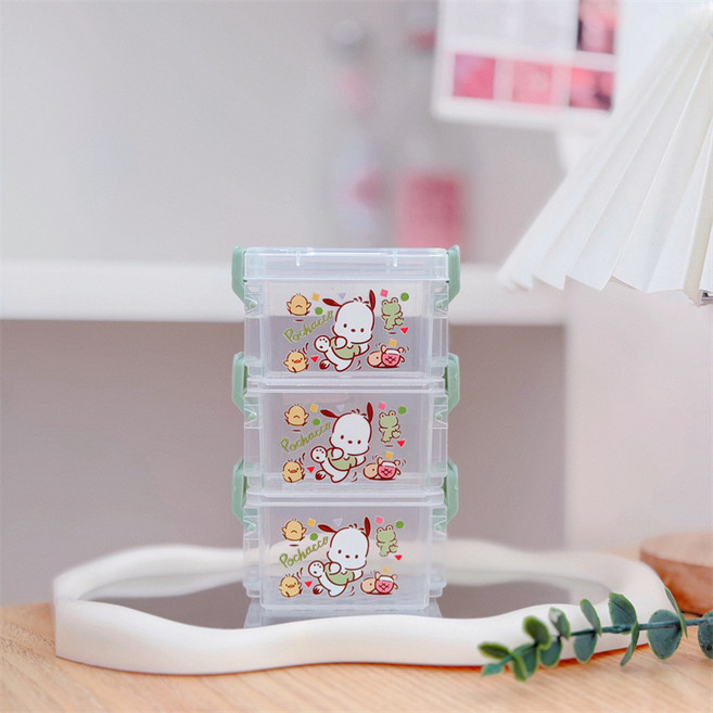 문구보따리 산리오 미니 수납함 악세사리 정리함 3단 미니 정리함, 1_포차코, 1개