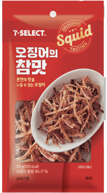 세븐셀렉트 오징어의 참맛, 30g, 6개