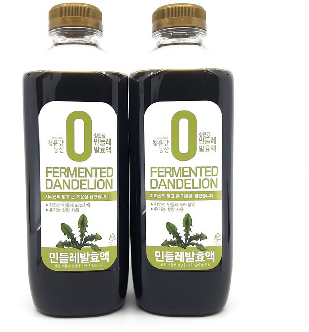 청운당농산 국산 흰민들레차 발효액 지리산 하얀 민들레즙, 900ml, 1개입, 2개
