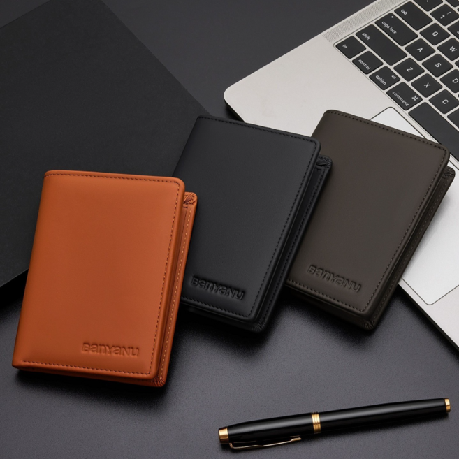 프리미엄 심플 소가죽 남성 반지갑 N2061