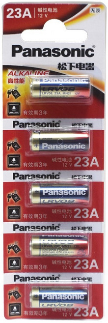 Panasonic 國際牌 23A 鹼性電池 柱型電池 防盜器遙控器專用, 1個, 1個裝