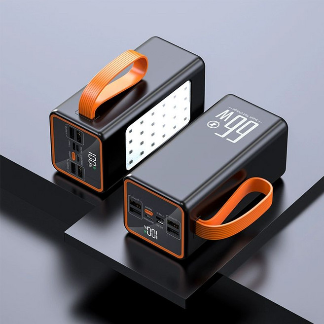 대용량 보조배터리 100000mah 휴대용 고속충전 캠핑용 여행 보조 배터리 블랙, 1. 야외조명 대용량 100000mah 블랙, 2. 100000mAh