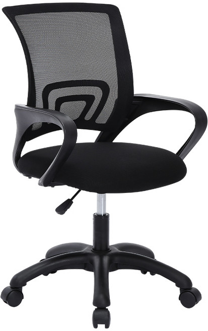 透氣網布辦公椅 簡約舒適, 黑色