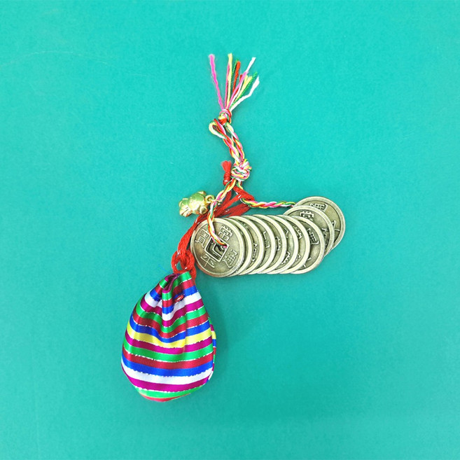 풍수 금전운 색동 엽전 set 엽전꾸러미 상평통보 엽전주머니 예날동전 복주머니