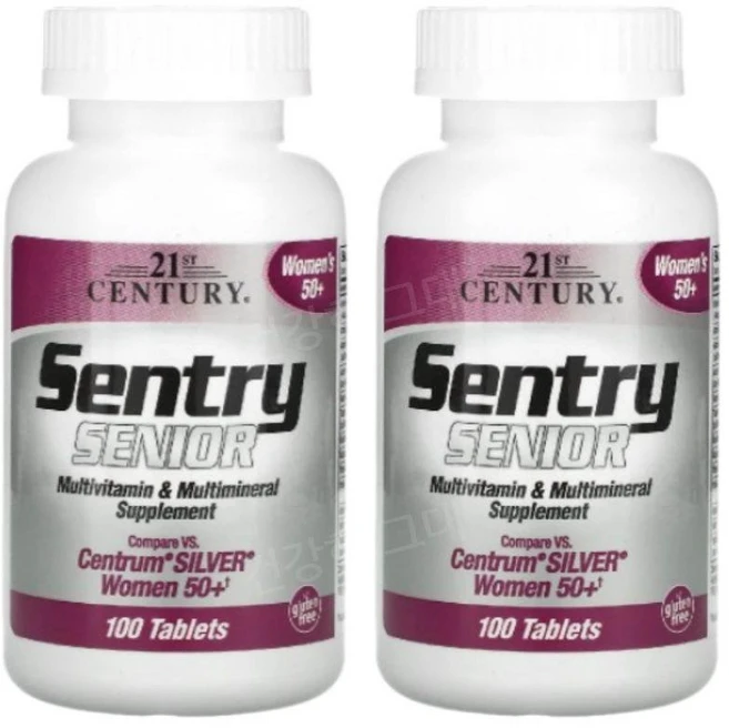 21세기센츄리 센츄리 시니어 종합 비타민 및 종합 미네랄 보조제 50세 이상 여성 100정, 2개 - 쿠팡