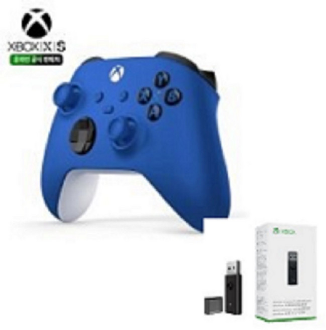 XBOX 컨트롤러 4세대 쇼크블루 정품 + 리시버 새제품, 1개