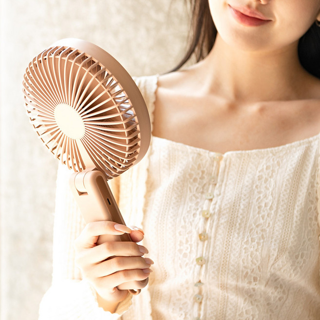 [사은품증정] 코비 빅팬 선풍기 4400mAh 저소음 탁상용 여행용 대형 시원한 핸디 휴대용 손선풍기, 트렌디모카+충전어댑터