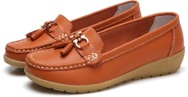 쌍천할머니 신발 가죽 효도화 엄마 어르신 효도 신발 태슬 발편한 단화 A25102303