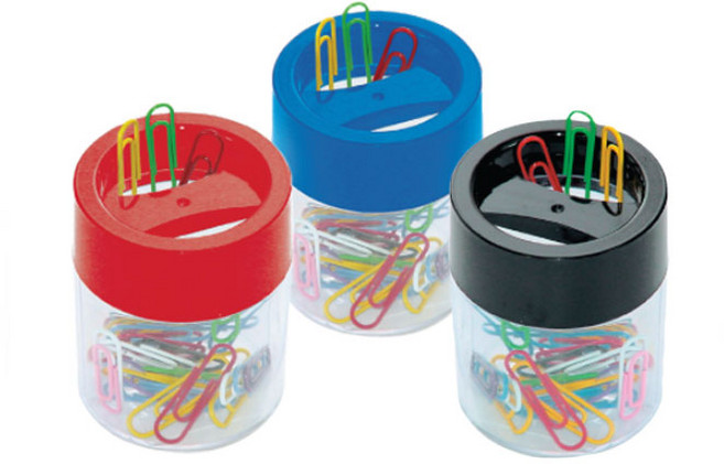 평화 원형자석 클립통 클립보관통, 단품