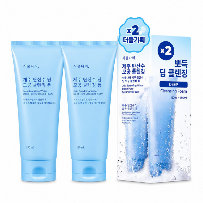 식물나라 제주탄산수 딥 클렌징폼300ml, 2개, 150ml