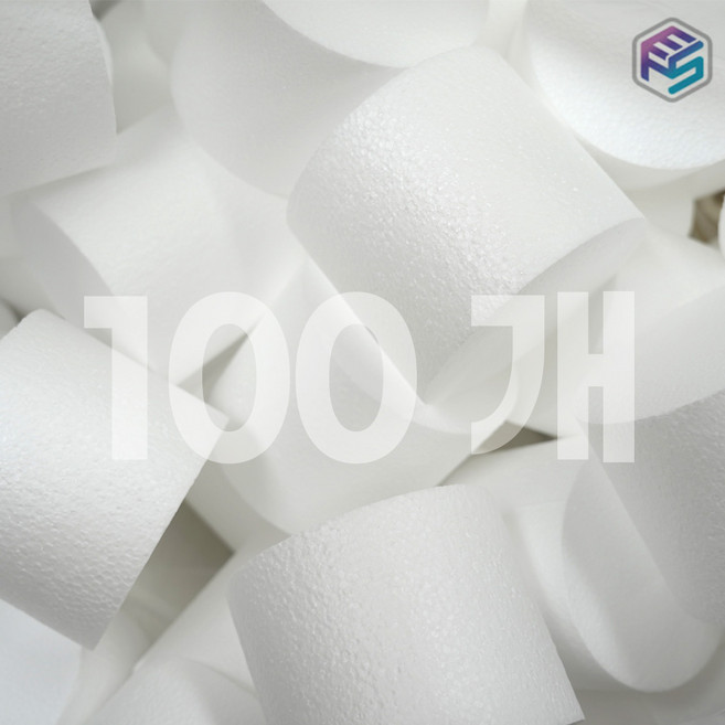 원형 스티로폼 번들 100개 케이크모형 모형케이크 만들기 공예 재료, 1세트, 화이트 지름 18cm x 높이 10cm