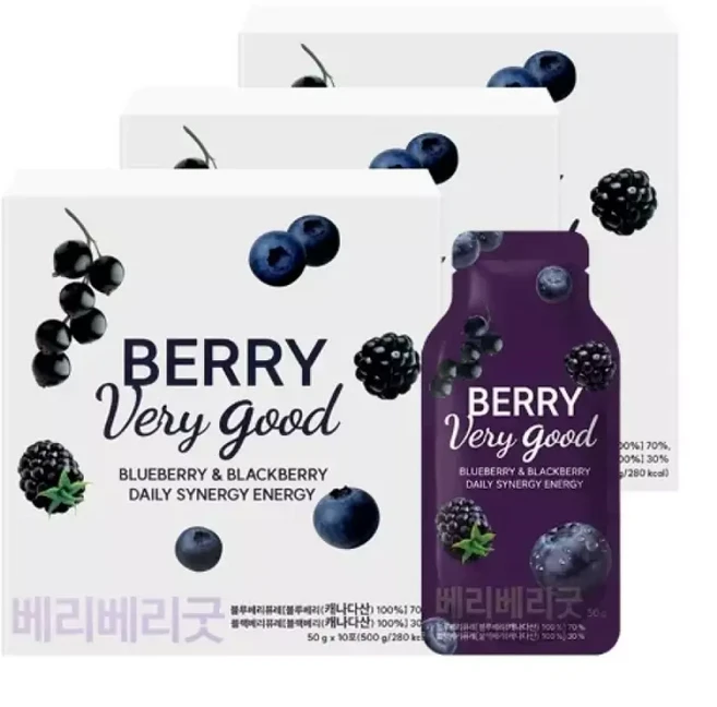 베리베리굿 켈리베리 블랙베리+블루베리 50gX10포X3박스, 50g