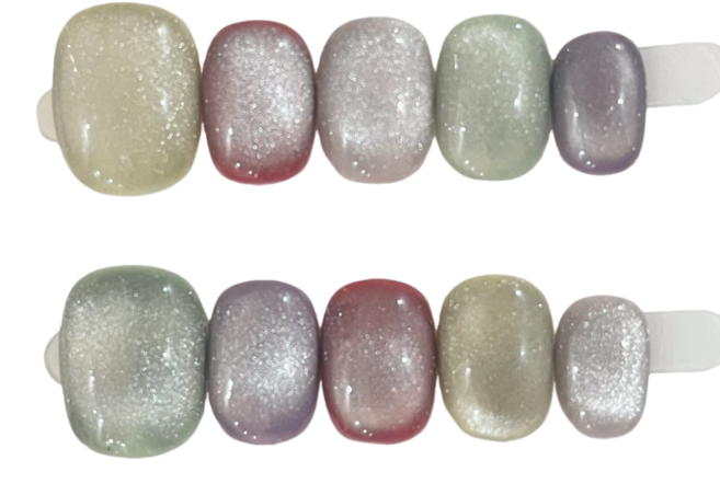 ins 아이스 마카롱 유리구슬 자석젤 수제 네일팁 NT0089, 1개, L