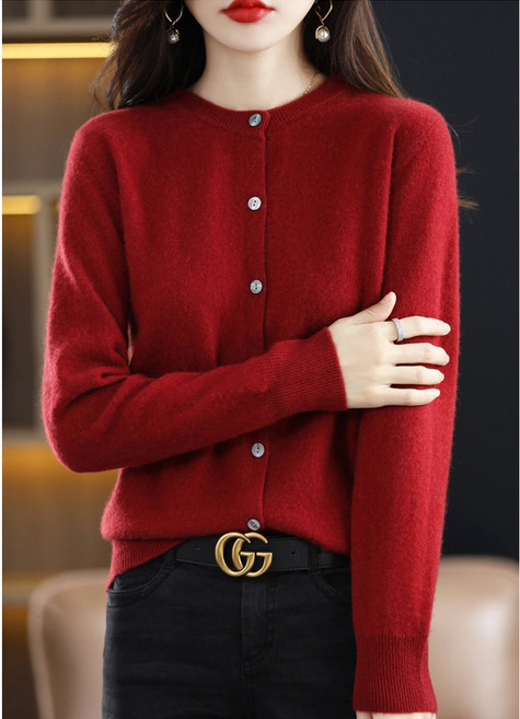 ANYOU 여자 니트 가디건 부드럽고 편안한 추동 스웨터