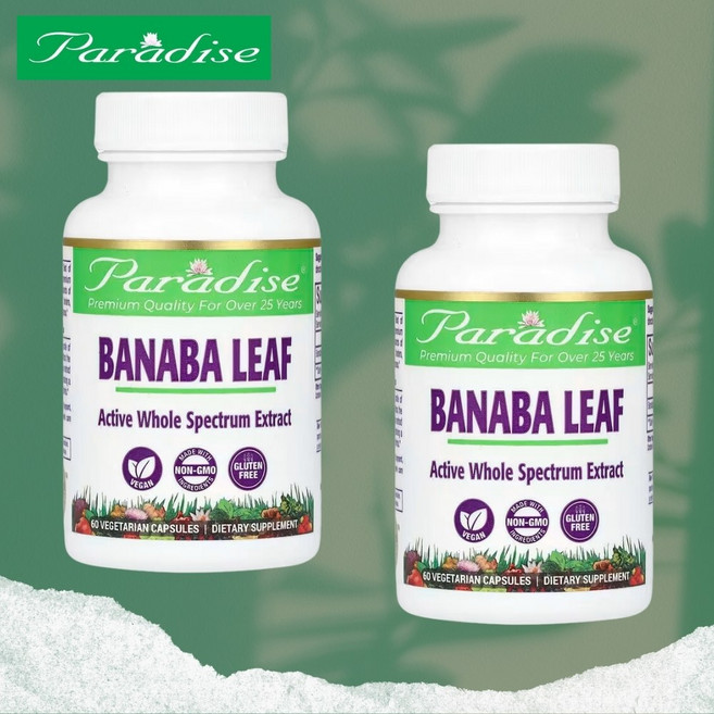 1+1 파라다이스허브 바나바잎 추출물 코로솔산 바나바리프 250mg 60정, 180정, 2개