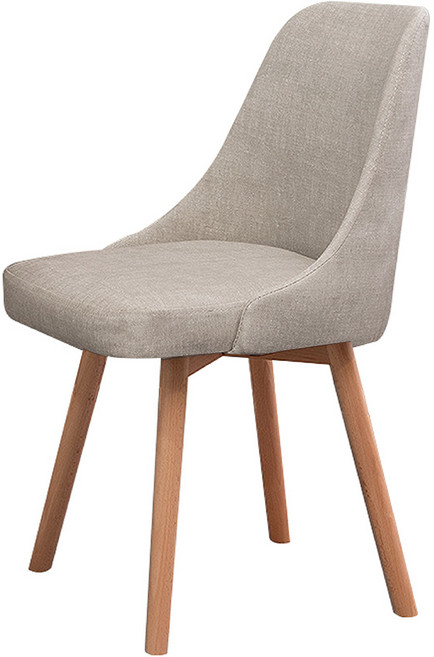 北歐旋轉餐椅 簡約風淺色 木腳餐椅, 米白科技革, 1件