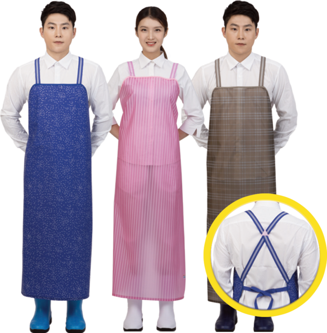 포시스 우레탄 파이핑 방수 앞치마 (대) 무늬 체크 스트라이프 물방울, 스모그, 파이핑 (대) 스트라이프, 1개