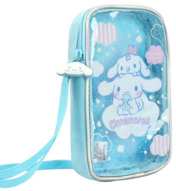 산리오 시나모롤 글로시 투명 핸드폰가방 크로스백