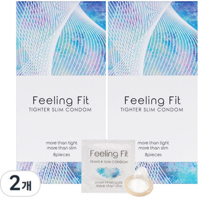 한국라텍스 필링핏 타이터슬림 콘돔 8P 2개 총16개입 폭 49mm 타이트한 착용감 풍부한 윤활효과, 16개입, 1세트