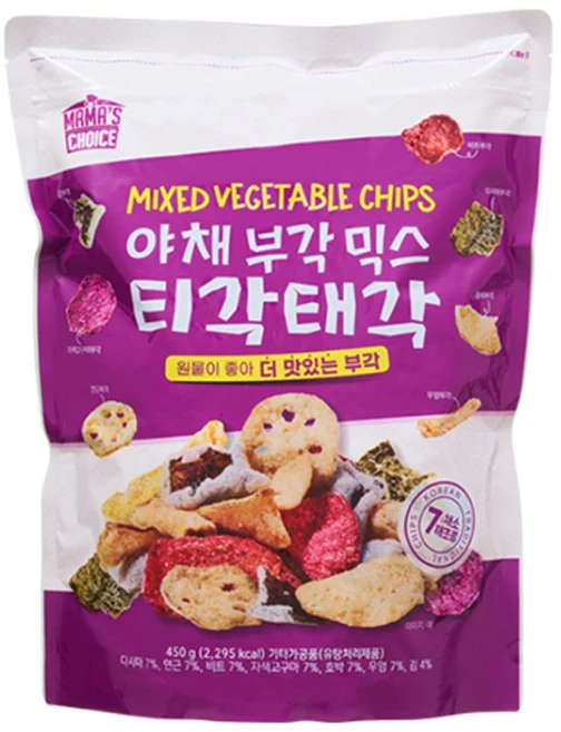 마마스초이스 대용량 마른안주 건강간식 야채부각 티각태각, 2개, 450g