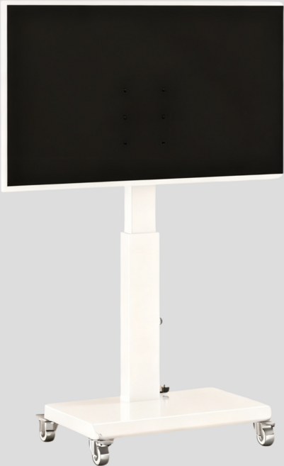 Tixpra TV스탠드 이동식 스탠드 무타공 60KG 하중 높이 조절 좌우 회전, 흰색, 1개, 32-70인치