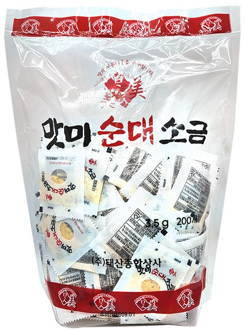 일회용 순대 소금 (3.5g X 200개입) 순대 배달 소포장, 1개, 3.5g