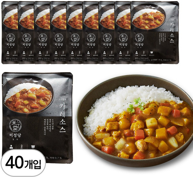 미정당 고기듬뿍 카레소스, 200g, 40개